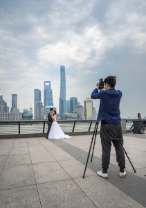 Shanghai's Bund, wedding shoot